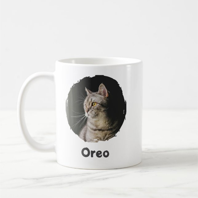 Einfache Bezeichnung Minimalistisch Katzenliebhabe Kaffeetasse (Links)