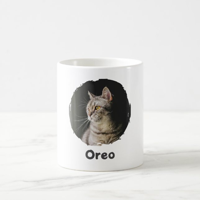 Einfache Bezeichnung Minimalistische Katzen Liebha Kaffeetasse (Mittel)