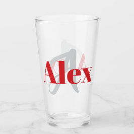 Einfache Bezeichnung mit Monogramm Glas