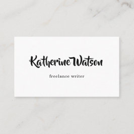 Einfache Bezeichnung Schwarz und Weiß Minimal Visitenkarte