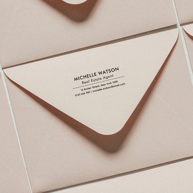 Einfache Bezeichnung und Adresse für das Geschäft  Gummistempel (Stamp envelopes and letters with a custom address stamp with your business name and contact info)