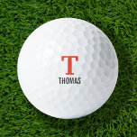Einfache Bezeichnung und Monogramm Initial Persona Golfball<br><div class="desc">Erstellen Sie ein besonderes Geschenk für Papa oder Opa personalisiert mit einem klassischen minimalistischen Monogramm Initial und Name in allen Schriftart oder Farben, die Sie möchten. Verwenden Sie die Designtools, um den Text zu bearbeiten oder Ihre eigenen Fotos hochzuladen, um ein ganz besonderes Geschenk für Ihren Lieblingsgolfer zu entwerfen. Mit...</div>