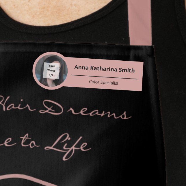 Einfache Bilderfahrung in weichrosa Farbe Namensschild (Simple Soft Pink Profile Image Expertise Name Tag)