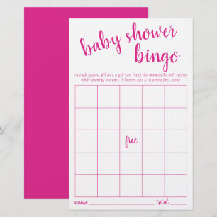 Einfache Bingokarte Hot Pink Baby Showspiel