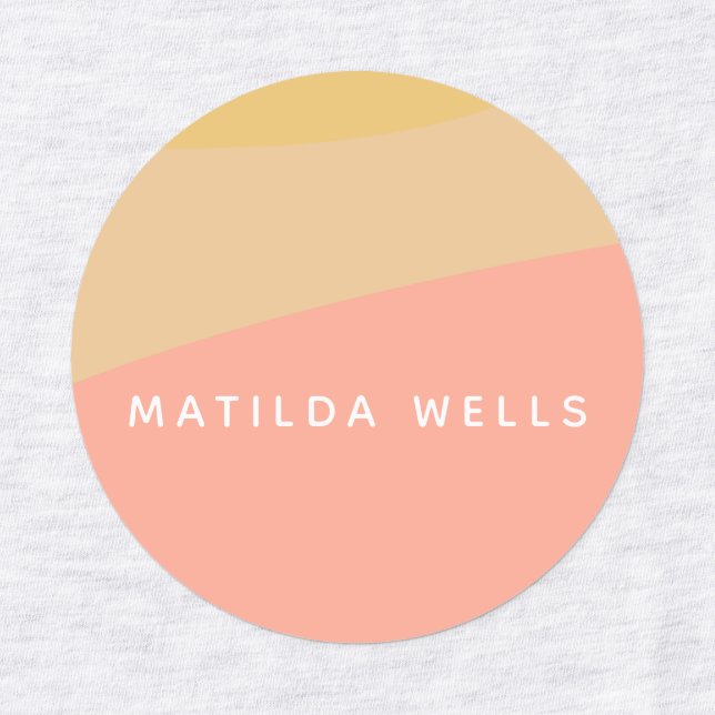 Einfache Bio Formen Sherbet Pastel Personalisiert Etiketten (Design 1)