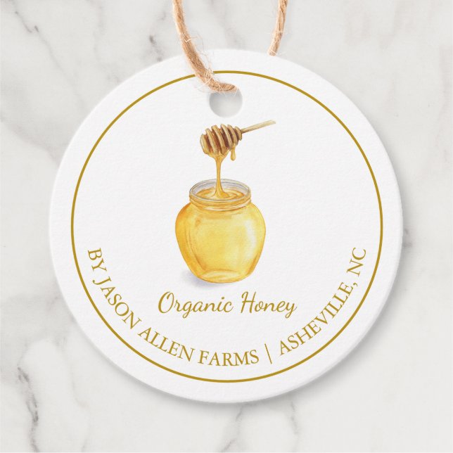Einfache Bio Honey Hang Tag Geschenkanhänger (Vorderseite)