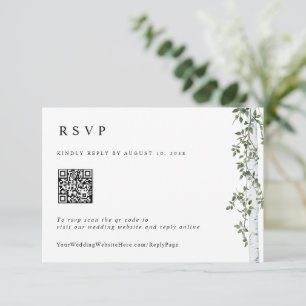 Einfache Birch Tree Antwort Online QR Code Hochzei