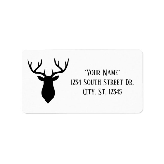 Einfache Black Buck Head Address Labels Adressaufkleber (Vorne)