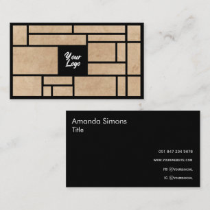 Einfache Black Business Card im japanischen Stil Visitenkarte