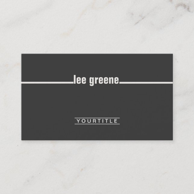 Einfache Black Business Card Visitenkarte (Vorderseite)