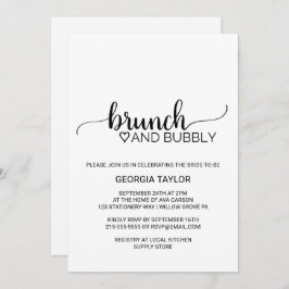 Einfache Black Calligraphy Brunch und Bubbly Einladung
