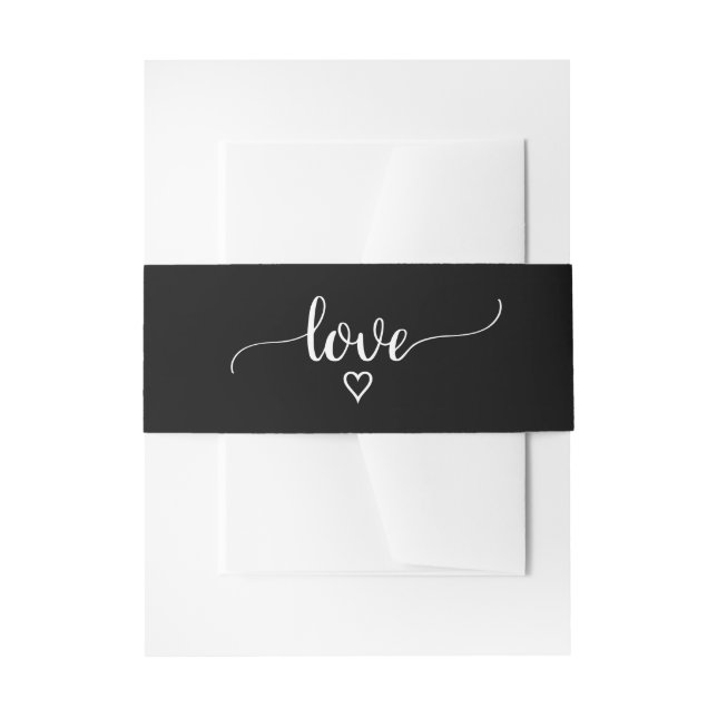 Einfache Black Calligraphy Liebe Wedding Bly Band (Vorderseite Beispiel)