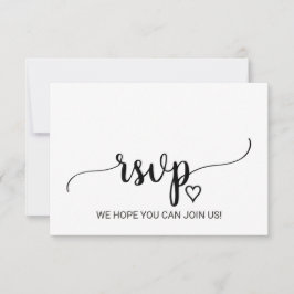 Einfache Black Calligraphy Song Request RSVP Card