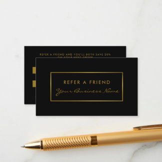 Einfache Black & Gold Foil Effect-Karte Begleitkarte