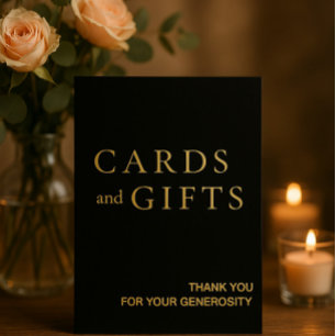 Einfache Black & Gold Karten & Geschenke Hochzeits