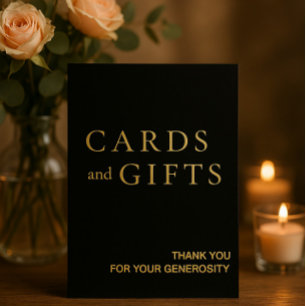 Einfache Black & Gold Karten & Geschenke Hochzeits