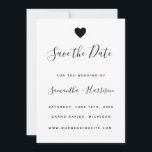 Einfache Black Heart Wedding Flat Save the Date Ca Einladung<br><div class="desc">Hohe Qualität und individuell anpassbar!</div>
