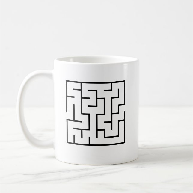 Einfache Black Labyrinth Design Coffee Cup Kaffeetasse (Links)