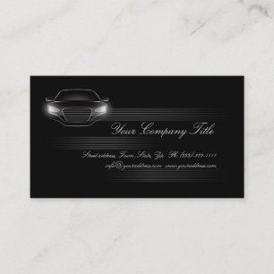 Einfache Black Luxury Car Company Business Card QR Visitenkarte