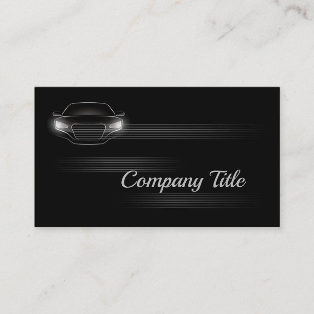 Einfache Black Luxury Car Company Business Card Visitenkarte (Vorderseite)