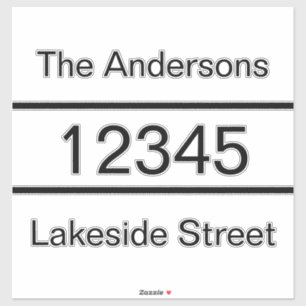 Einfache Black Name Address Mailbox Decal Aufkleber
