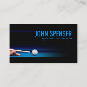 Einfache Black Pro Pool Player Master Visitenkarte
