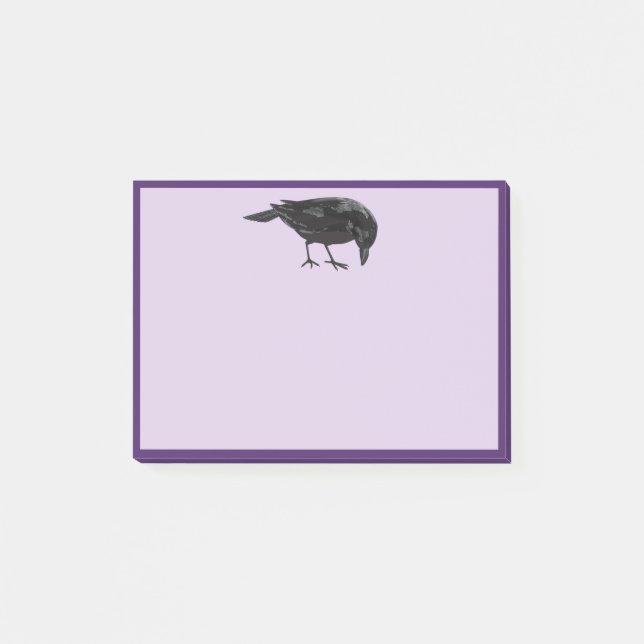 Einfache Black Raven Notes Post-it Klebezettel (Vorderseite)