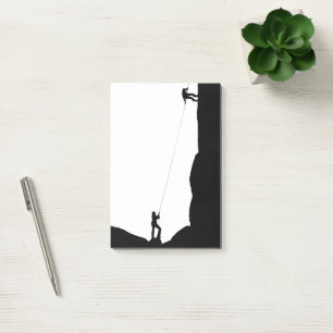 Einfache Black Rock Climbing Silhouette Post-it Klebezettel