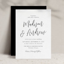 Einfache Black Script-Hochzeit