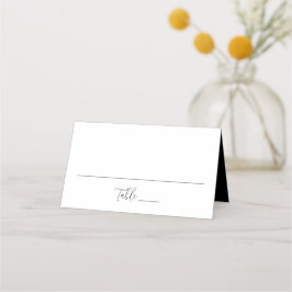 Einfache Black Script-Hochzeit Platzkarte