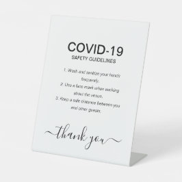 Einfache Black & White Safety Guidelines Party  Sockelschild