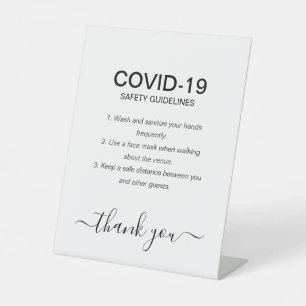 Einfache Black & White Safety Guidelines Party  Sockelschild