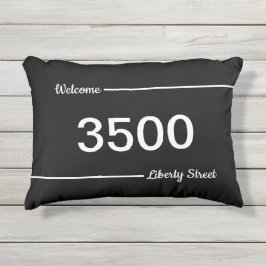 Einfache Black/White Street Adresse Hausnummer Kissen Für Draußen