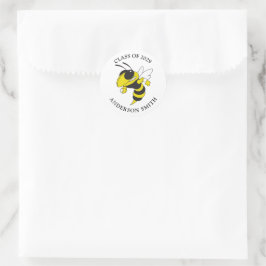 Einfache Black Yellow Jacket Klasse des Abschlusse Runder Aufkleber