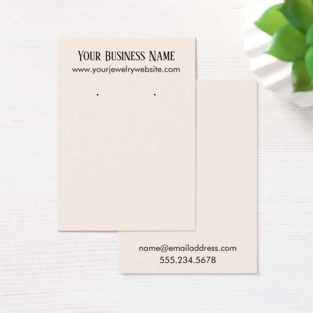 Einfache, blass-Off-White-Ohrring-Display-Karten (Schreibtisch)