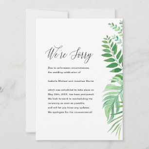 Einfache Blätter Ankündigung zur Hochzeitsfeier