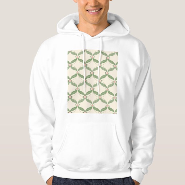 Einfache Blätter Blume Grid-Muster Hoodie (Vorderseite)