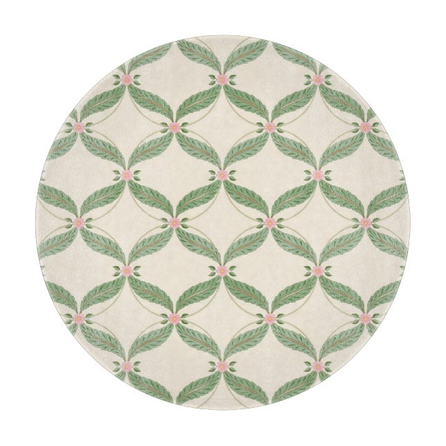 Einfache Blätter Blume Grid-Muster Schneidebrett (Vorderseite)