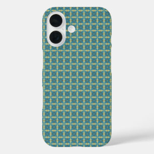 Einfache Blätter in blau iPhone 16 Hülle