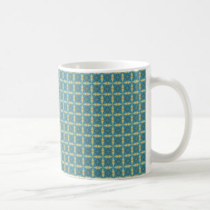 Einfache Blätter in blau Kaffeetasse
