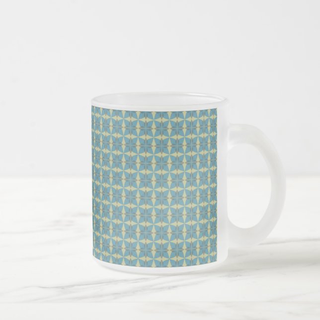 Einfache Blätter in blau Mattglastasse (Rechts)