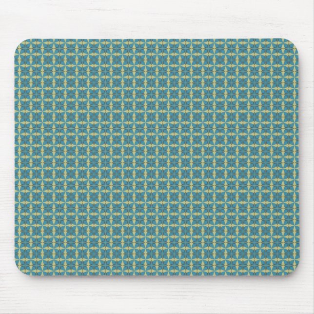 Einfache Blätter in blau Mousepad (Vorne)