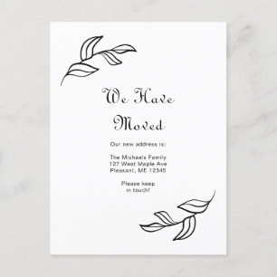 Einfache Blätter Schwarz und Weiß haben wir versch Postkarte