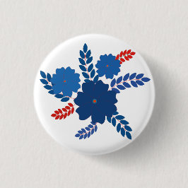 Einfache Blaublumen Vektorgestaltung Button