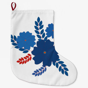 Einfache Blaublumen Vektorgestaltung Großer Weihnachtsstrumpf