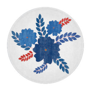 Einfache Blaublumen Vektorgestaltung Schneidebrett