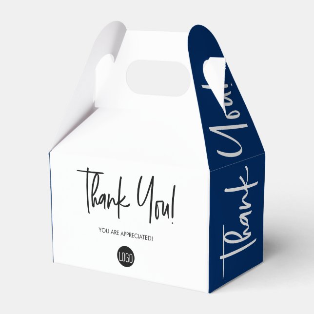 Einfache, blaue, benutzerdefinierte Logopersonals Geschenkschachtel (Vorderseite)