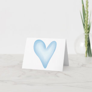 Einfache Blaue Herz Leer Grußkarte – Minimalistisc Karte