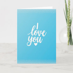 Einfache Blaue Ich Liebe Dich Karte