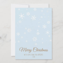 Einfache blaue Schneeflocken Frohe Weihnachten